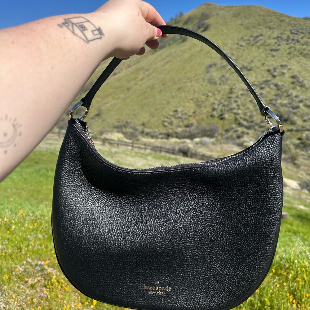 Kate Spade Black Leather Hobo Bag